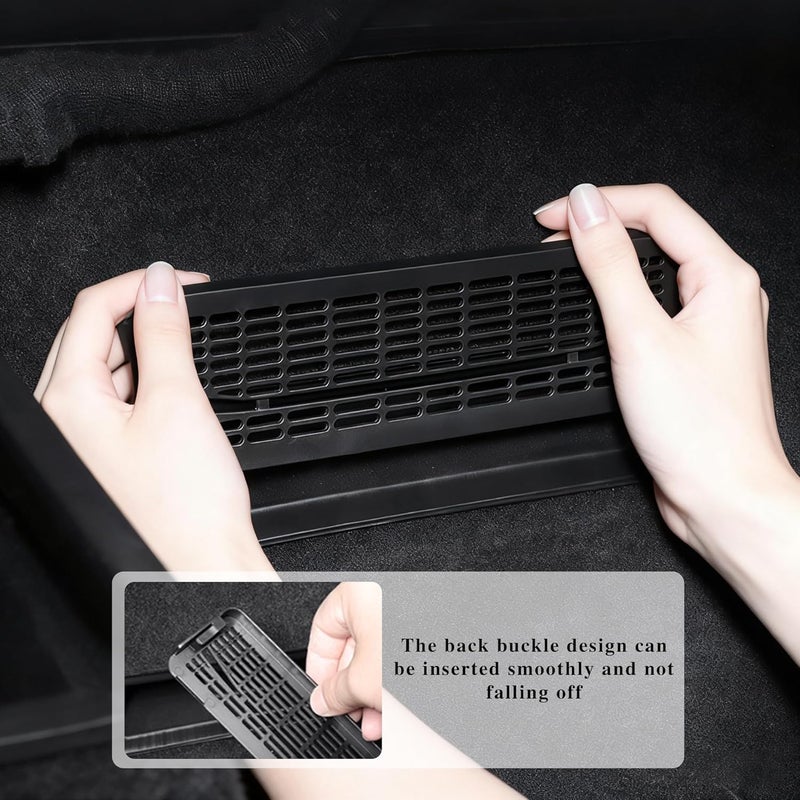 Arcoche Rear Under Seat Floor Air Vent Cover Accessories for Tesla Model Y Juniper 2025 2026 Accessories - Air Condition Outlet Grille Protector Flow Vent Grille Protection (Upgraded version 2PCS) - Image 5